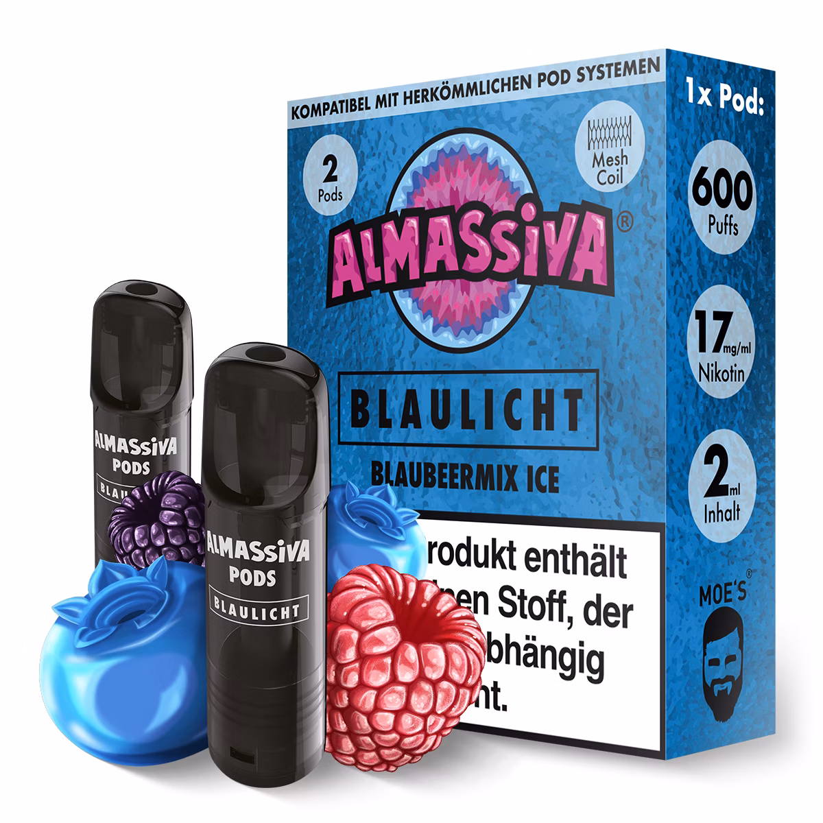 Al Massiva - Prefilled Pod - 2ml - 2er Pack - Blaulicht