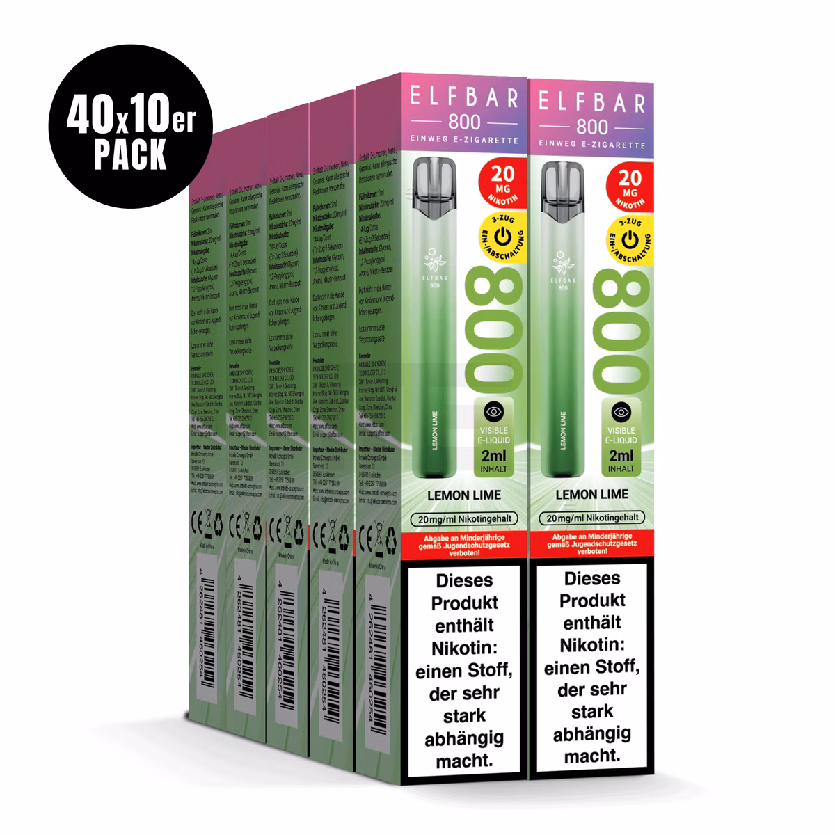 Elfbar - 800 - Einweg E-Zigarette - 20mg - CP - Lemon Lime
