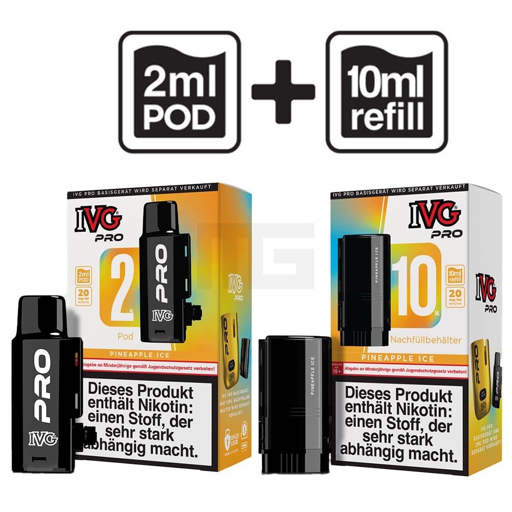 IVG - PRO 12000 - 2ml Pod + 10ml Refill - Pineapple Ice
