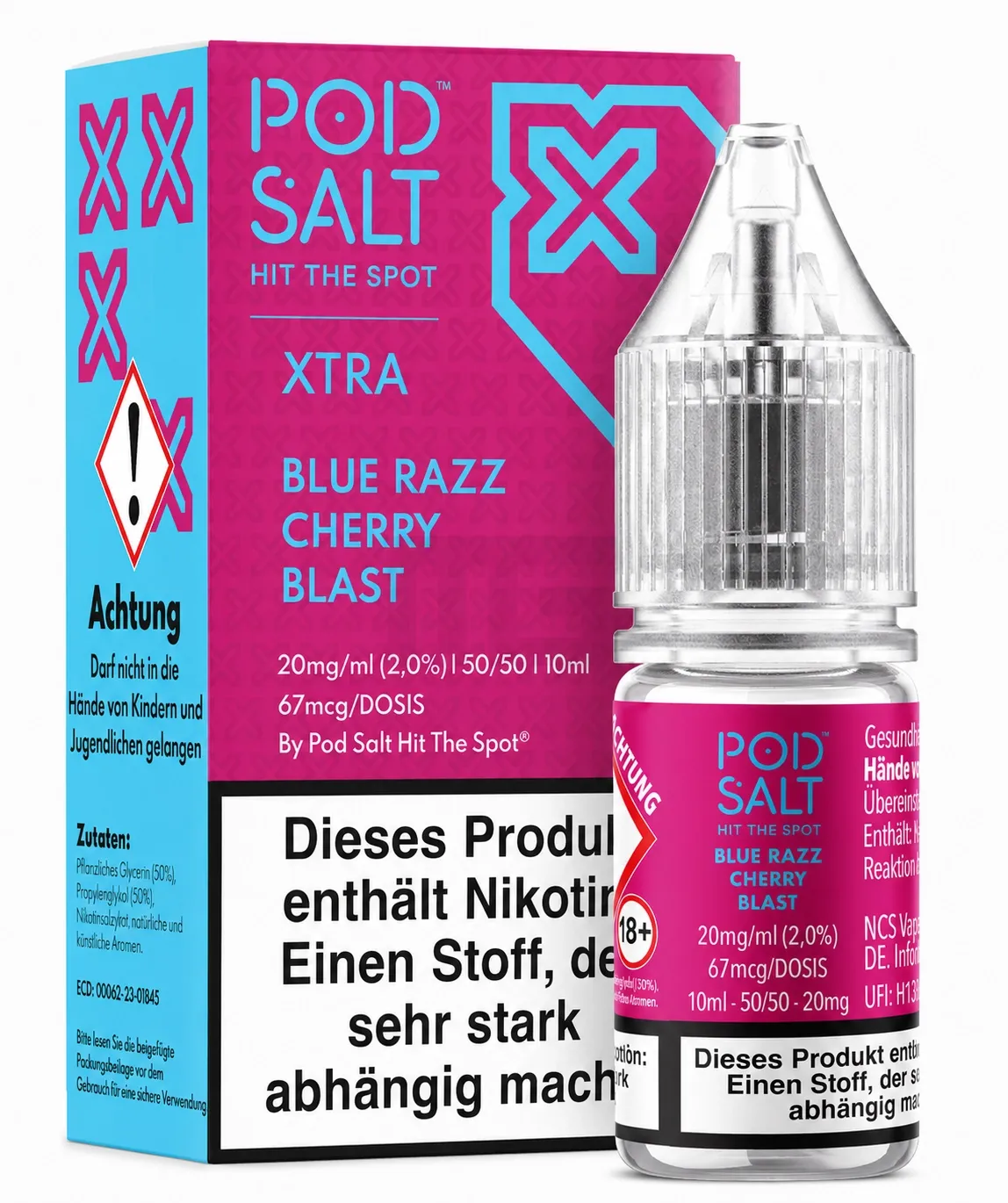 Pod Salt - Xtra - Blue Razz Cherry Blast - Nikotinsalz-Liquid - 10ml - 20mg Pod Salt - Xtra - Blue Razz Cherry Blast - Nikotinsalz-Liquid - 10ml - 20mg