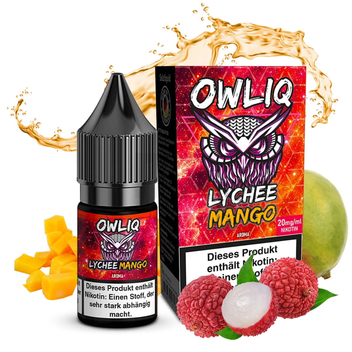 OWL - Owliq - 10ml - Lychee Mango | Nikotinsalz-Stärke : 20mg