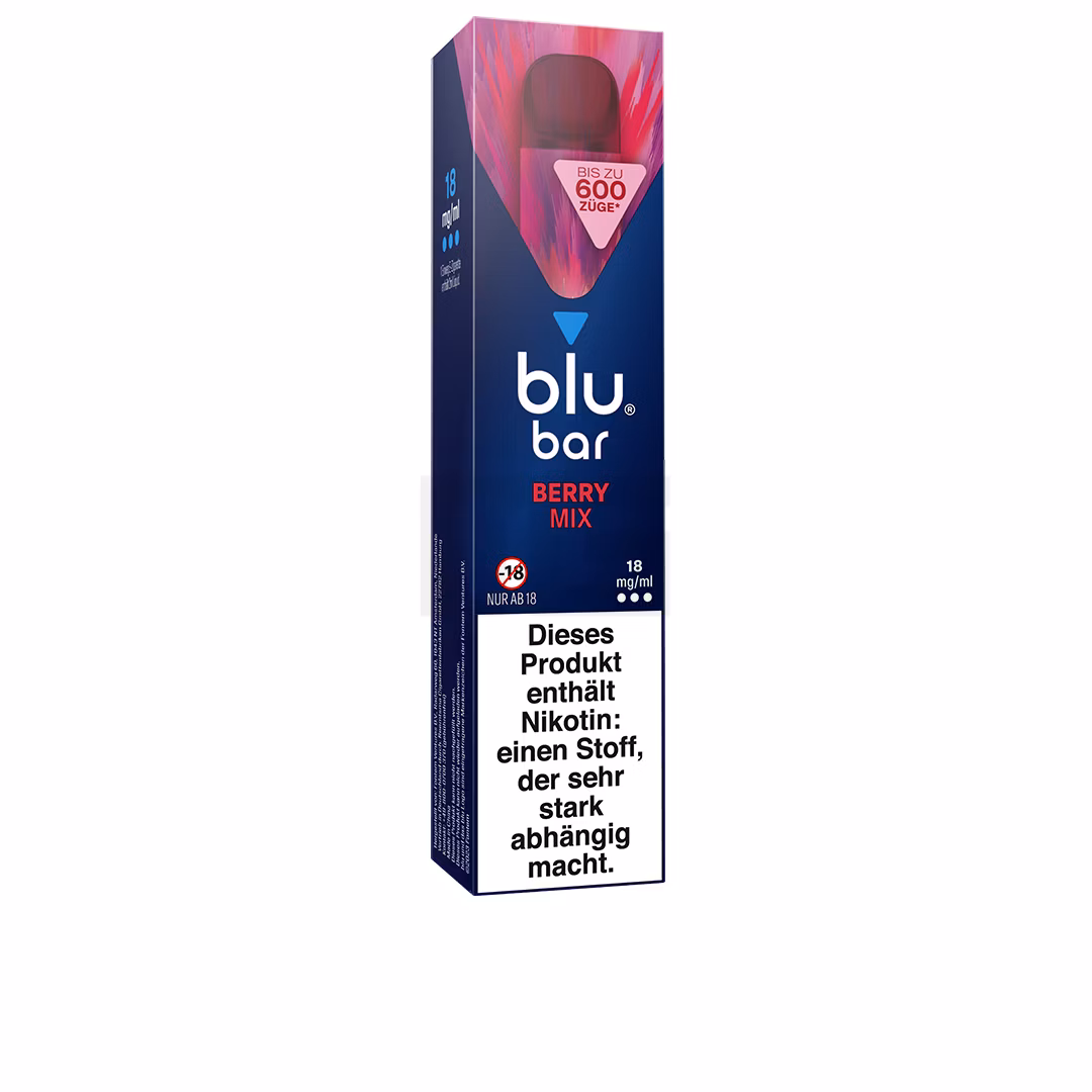 Blu Bar - 1000 Einweg-E-Zigaretten - Berry Mix | Nikotinsalz-Stärke : 18mg