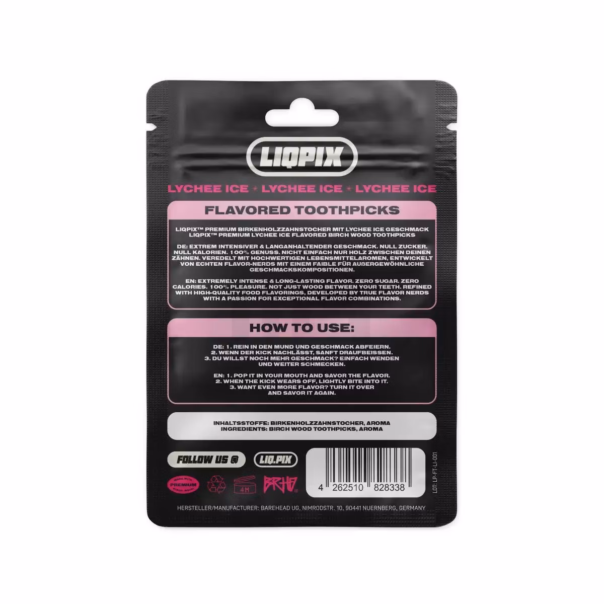 LiqPix Zahnstocher Lychee Ice 30 Stück