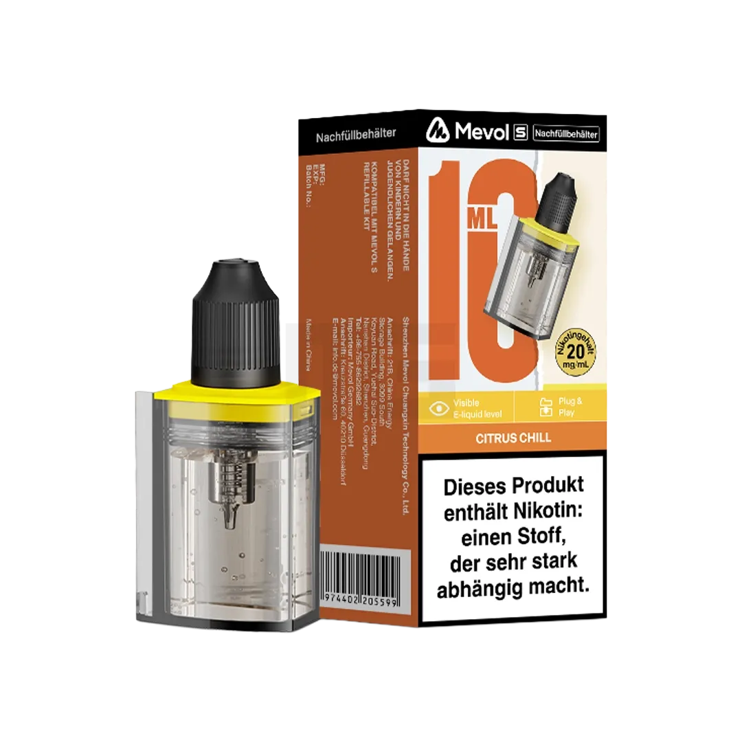 Mevol - S - Nachfüllbehälter - 10ml - Citrus Chill - 20mg