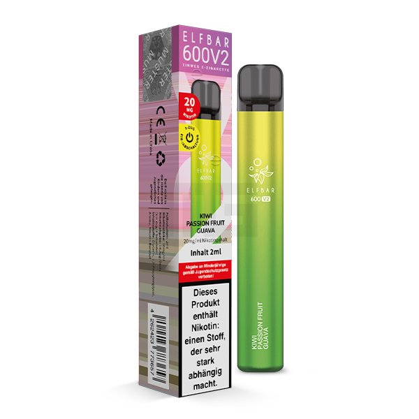 Elf Bar 600 V2 - Einweg E-Zigarette - Kiwi Passion Fruit Guava - 20mg