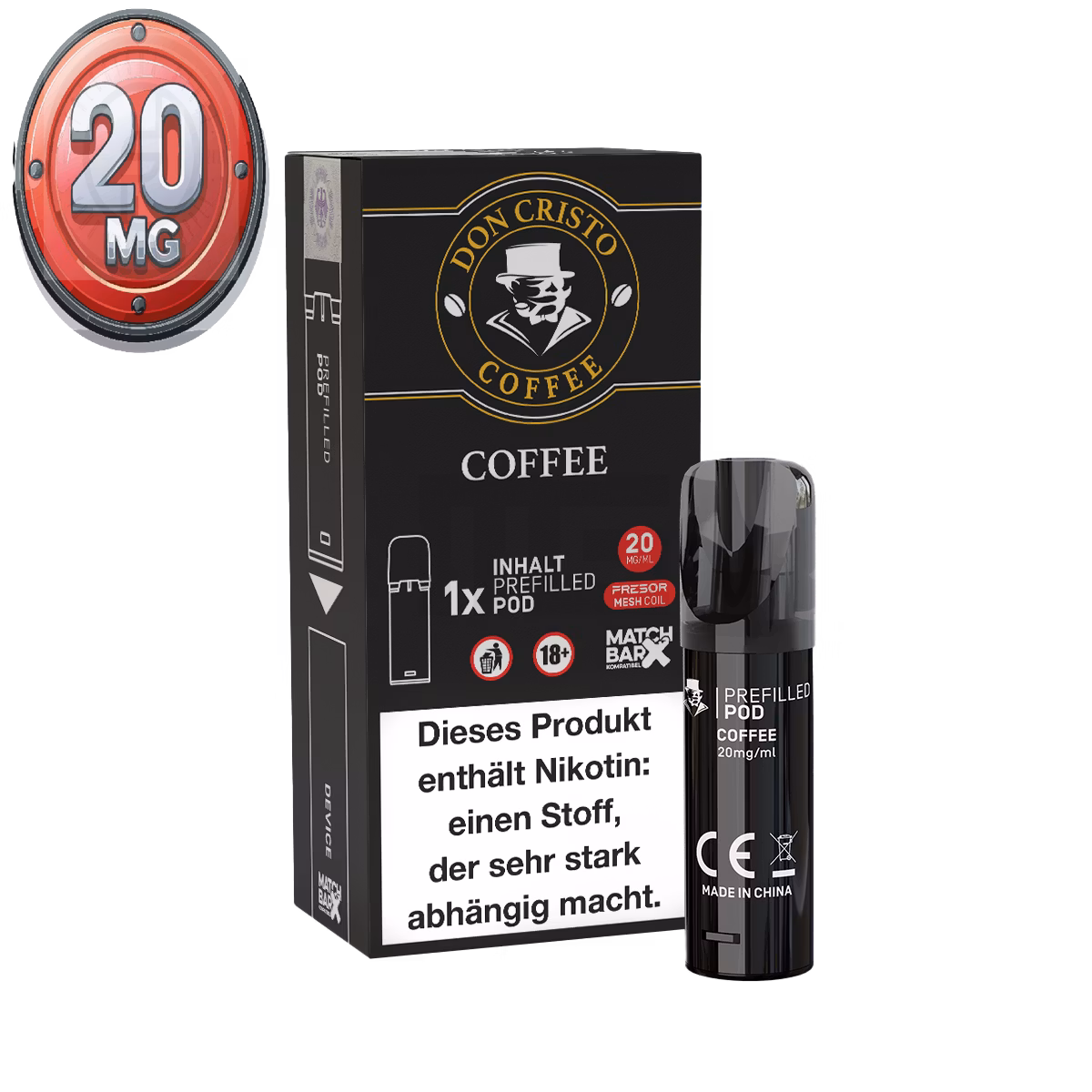 don-cristo-prefilled-pod-coffee-2pcs-20mg-package Don Cristo ✴ Coffee ✴ 2ml ✴ 20mg ✴ Prefilled Pods - 1Stück