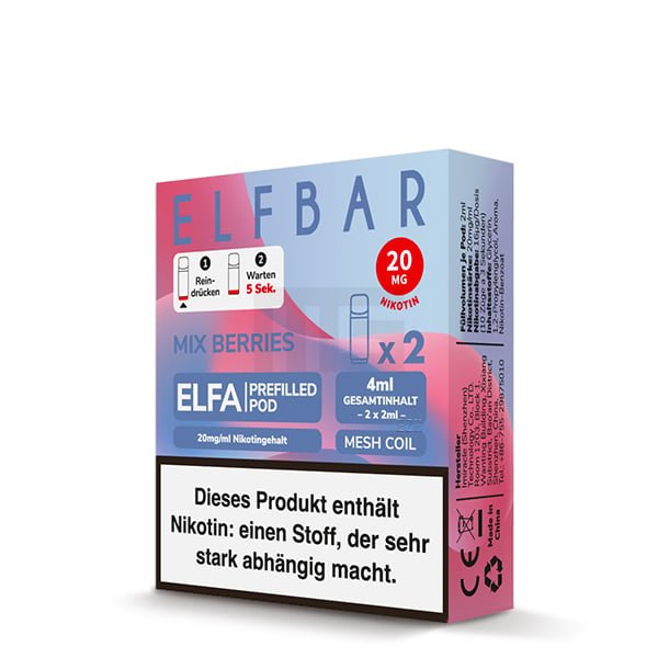 Elfbar - ELFA - Prefilled Pod - 2ml - 2er Pack - Mix Berries