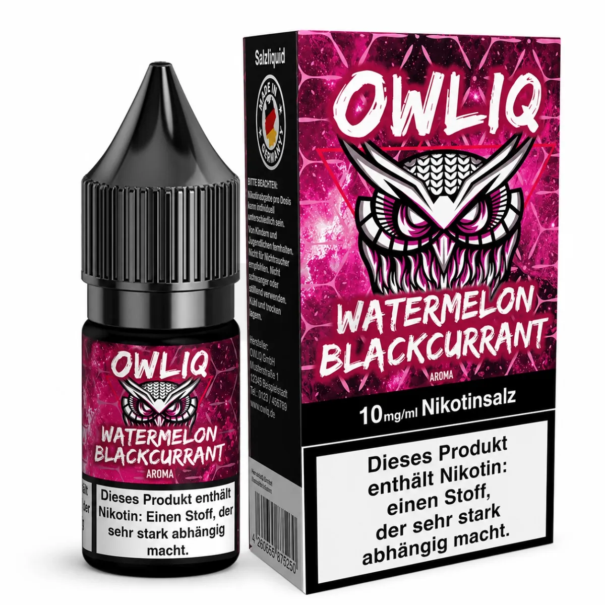 OWL - Owliq - 10ml - Watermelon Blackcurrant | Nikotinsalz-Stärke : 10mg OWL - Owliq - 10ml - Watermelon Blackcurrant | Nikotinsalz-Stärke : 10mg