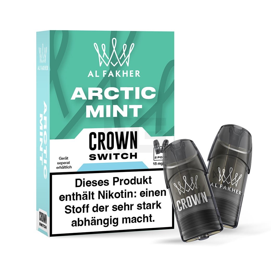 Al Fakher - Crown Switch - Prefilled Pods - 2er Pack - Arctic Mint | Paketgröße : 1er Packung