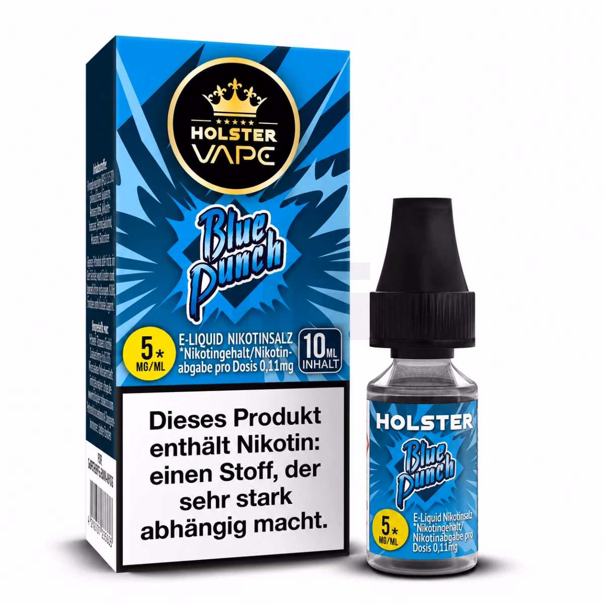 Holster - Nikotinsalzliquids - 10ml - Blue Punch | Inhalt : 10ml | Nikotinsalz-Stärke : 5mg | Paketgröße : 1er Packung