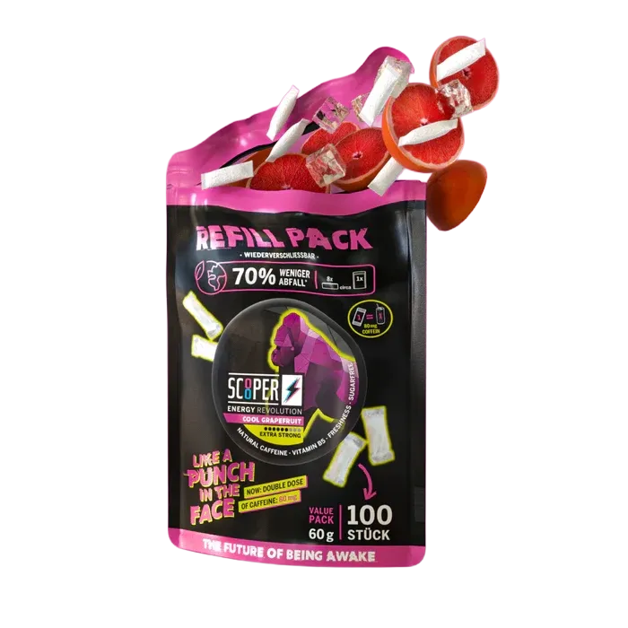 Scooper - Koffein Pouches - Refill Pack - Cool Grapefruit - 80mg - 100 Stück Scooper - Koffein Pouches - Refill Pack - Cool Grapefruit - 80mg - 100 Stück