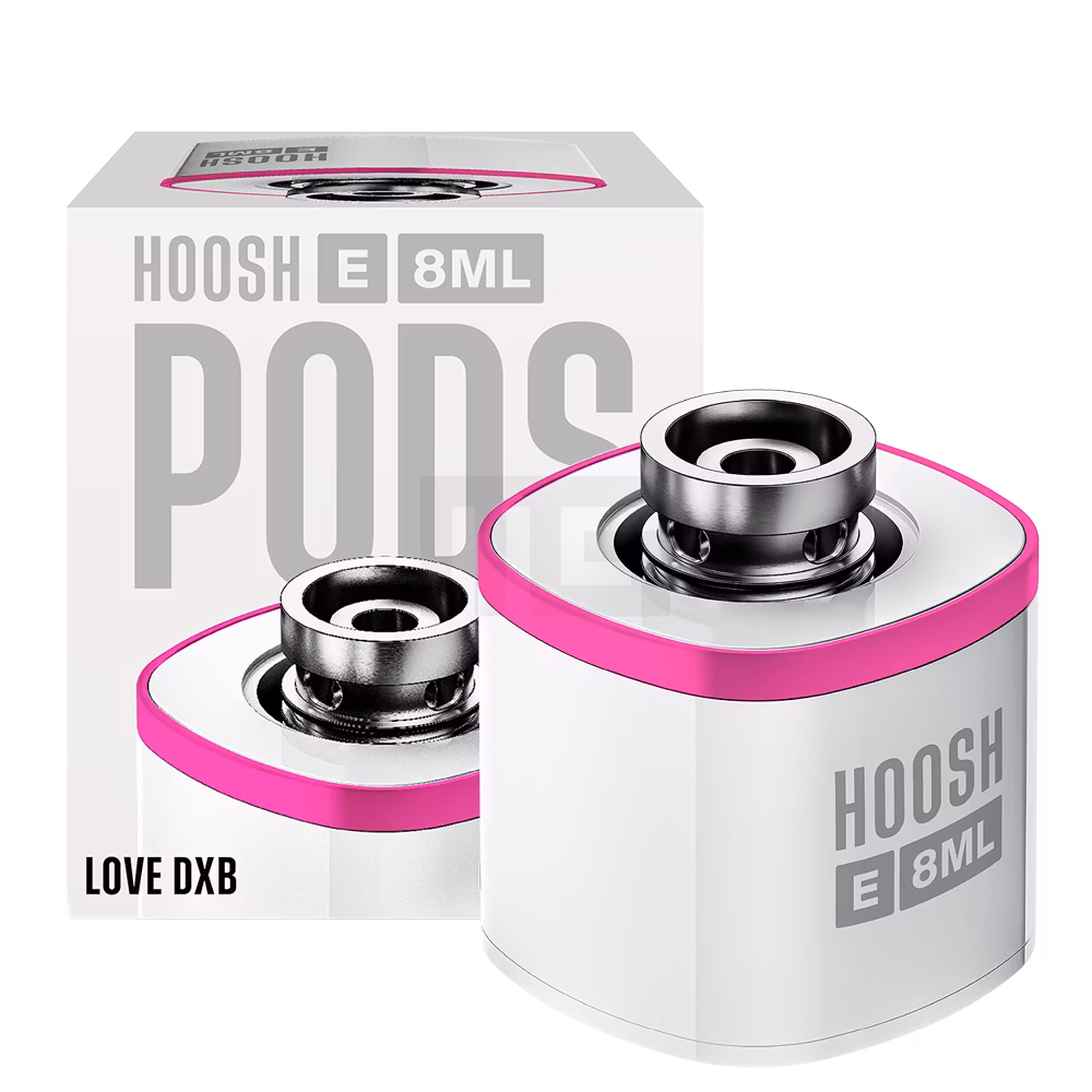Hoosh - E-Shisha - Prefilled Pod - Love DXB | Nikotinstärke : 0mg | Tank : 8ml | Paketgröße : 1er Packung
