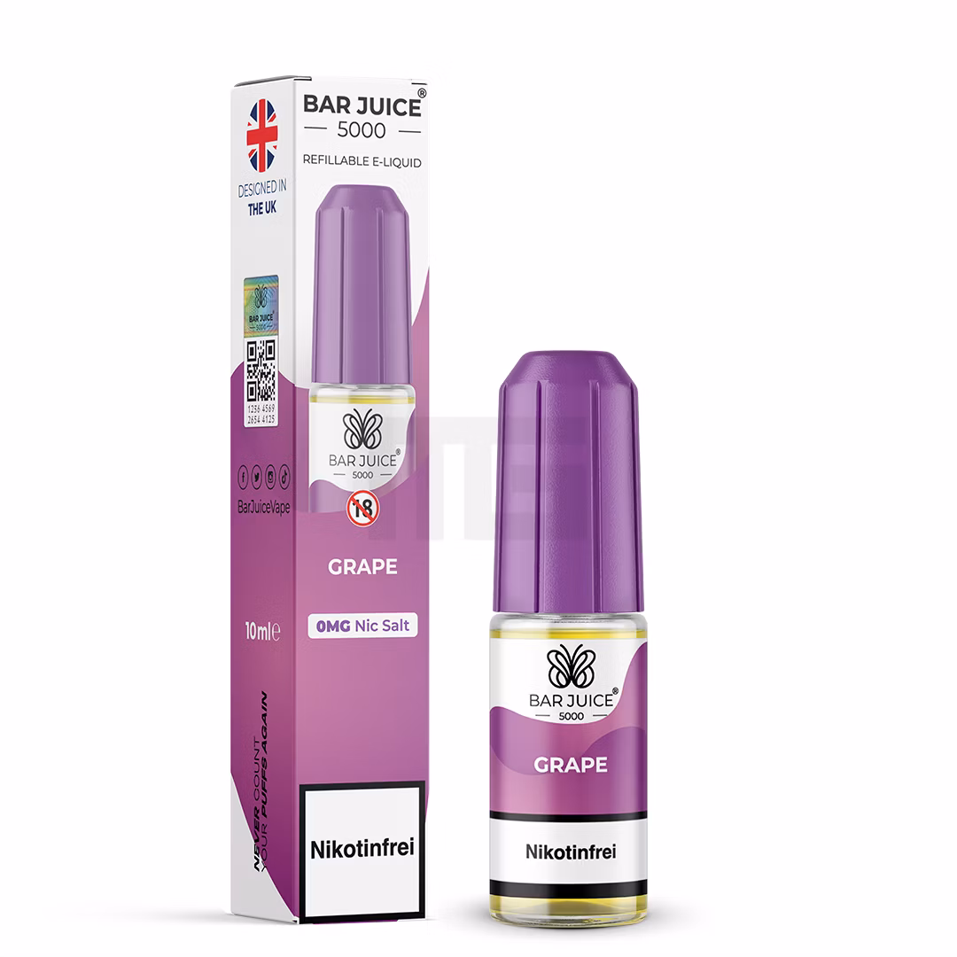 Bar Juice - 5000 - Grape | Inhalt : 10ml | Nikotinsalz-Stärke : 0mg | Paketgröße : 1er Packung Bar Juice - 5000 - Grape | Inhalt : 10ml | Nikotinsalz-Stärke : 0mg | Paketgröße : 1er Packung