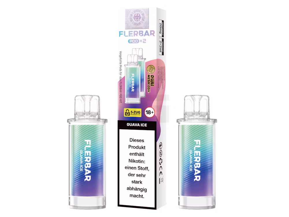 Flerbar - Prefilled Pod - 2ml - 2er Pack - Guave Ice Flerbar - Prefilled Pod - 2ml - 2er Pack - Guave Ice