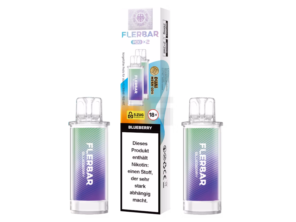 Flerbar - Prefilled Pod - 2ml - 2er Pack - Blueberry Flerbar - Prefilled Pod - 2ml - 2er Pack - Blueberry