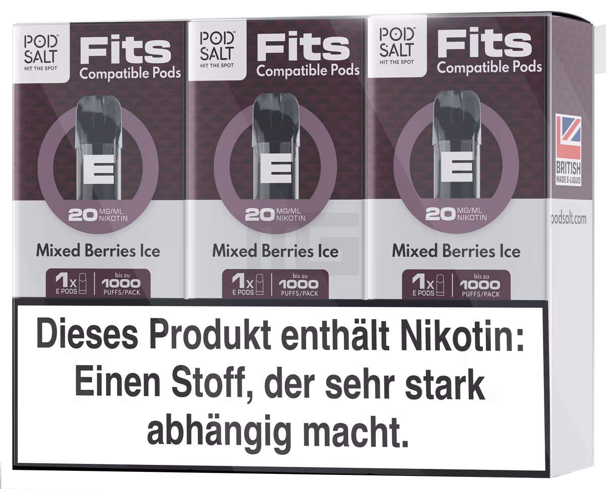 Pod Salt - Fits - Prefilled Pod - Mixed Berries - 20mg - 2ml - 3er Pack