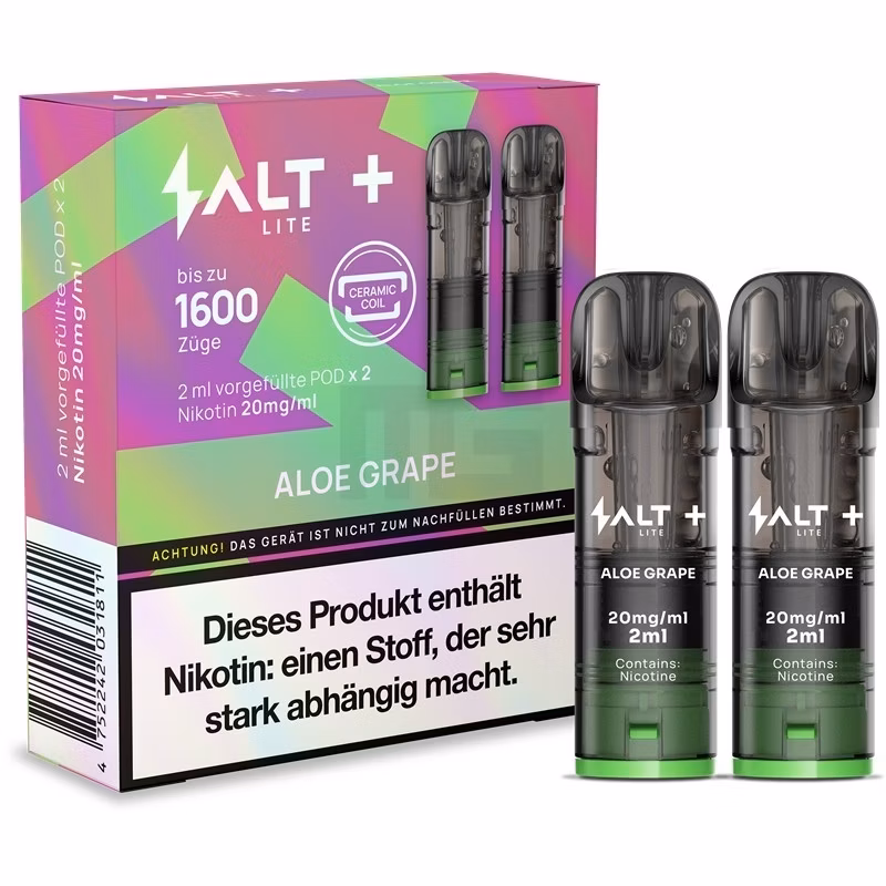 Salt - Plus Lite - Prefilled Pod - 2ml - 2er Pack - Aloe Grape Salt - Plus Lite - Prefilled Pod - 2ml - 2er Pack - Aloe Grape