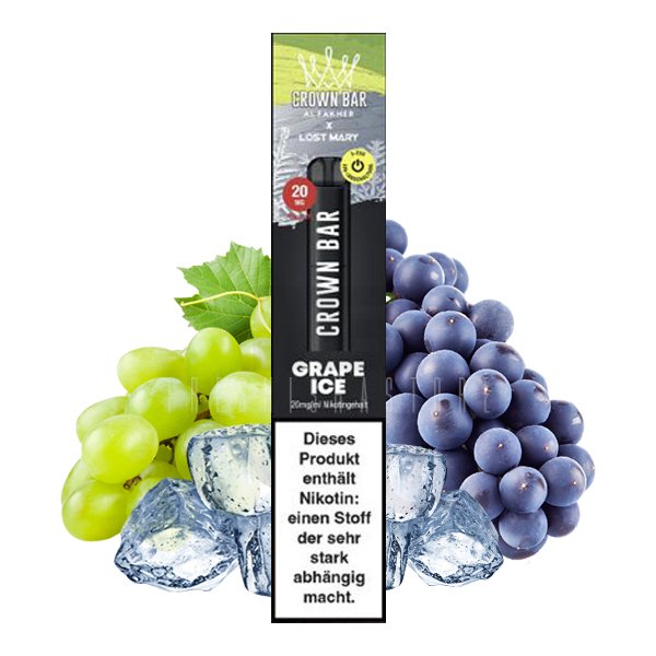 crown bar by al fakher x lost mary CROWN BAR by Al Fakher x Lost Mary - Einweg E-Zigarette - Grape - 20mg - CP