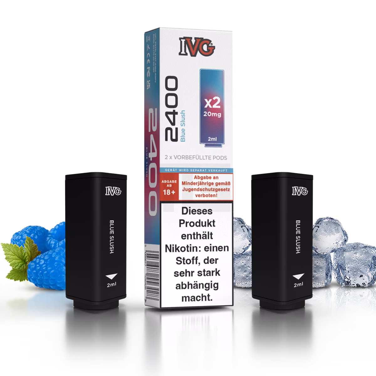 IVG - 2400 - Prefilled Pod - 2ml - 2er Pack - Blue Slush
