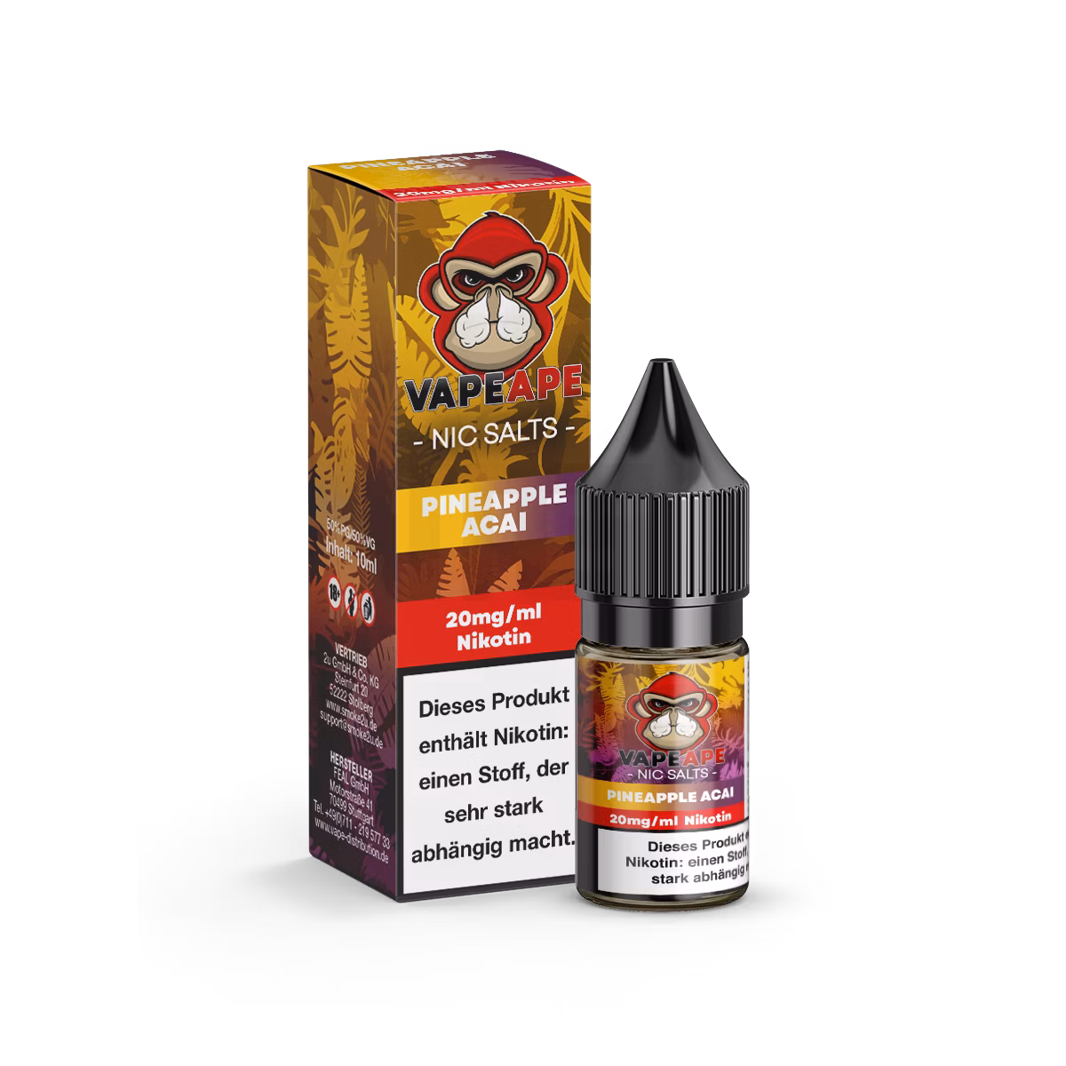 VapeApe - Nikotinsalz-Liquid - 10ml - Pineapple Açaí | Nikotinsalz-Stärke : 20mg VapeApe - Nikotinsalz-Liquid - 10ml - Pineapple Açaí | Nikotinsalz-Stärke : 20mg