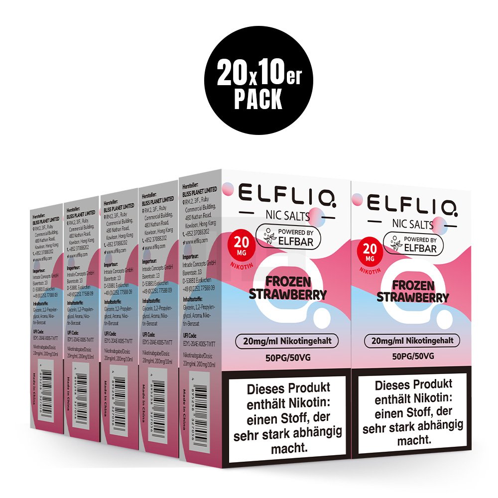 Elfbar - ElfLiq - 10ml - Frozen Strawberry | Nikotinsalz-Stärke : 20mg