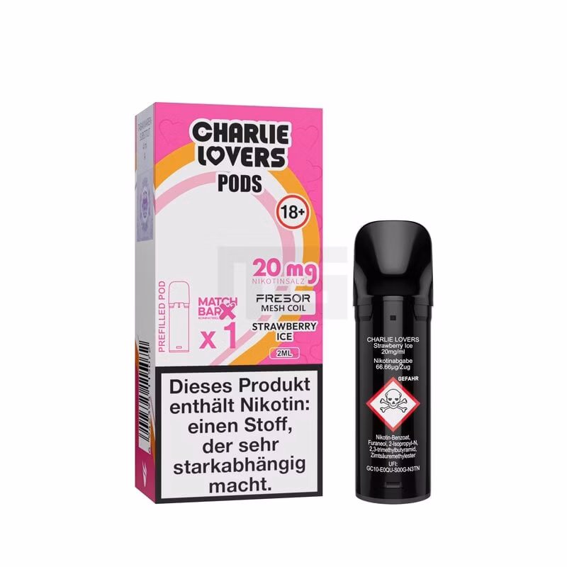 charlie-lovers-pref-pods-strawberry-ice-2ml-1er-20 Charlie Lovers - Prefilled Pods - Strawberry Ice - 2ml - 20mg - 1er Paket