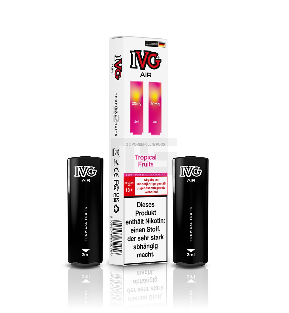 IVG - AIR - Prefilled Pod - 2ml - Tropical Fruits | Nikotinsalz-Stärke : 20mg | Paketgröße : 1er Packung IVG - AIR - Prefilled Pod - 2ml - Tropical Fruits | Nikotinsalz-Stärke : 20mg | Paketgröße : 1er Packung