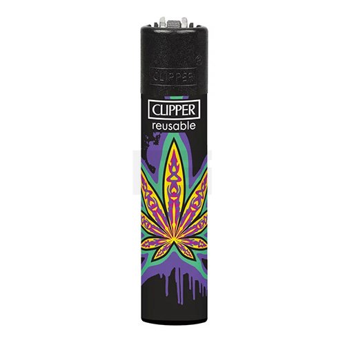 Clipper - Feuerzeug - Neon Leaves - 3v4 - wiederverwendbar