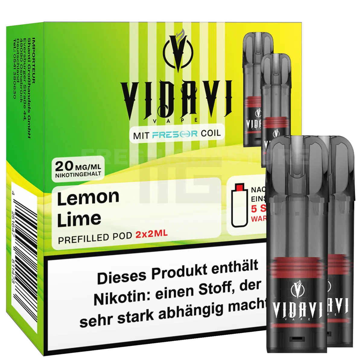 VIDAVI - Prefilled Pod - 2ml - 2er Pack - Lemon Lime VIDAVI - Prefilled Pod - 2ml - 2er Pack - Lemon Lime