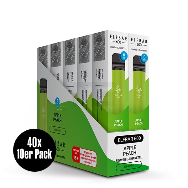Nikotinfrei - Elfbar - 600 Einweg E-Zigarette - Apple Peach - 0mg Nikotinfrei - Elfbar - 600 Einweg E-Zigarette - Apple Peach - 0mg