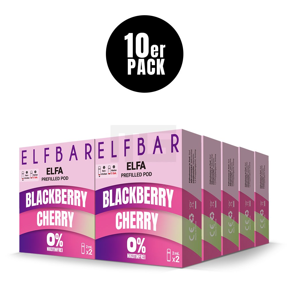 Elfbar - ELFA - Prefilled Pod - 2ml - 2er Pack - Nikotinfrei - Blackberry Cherry