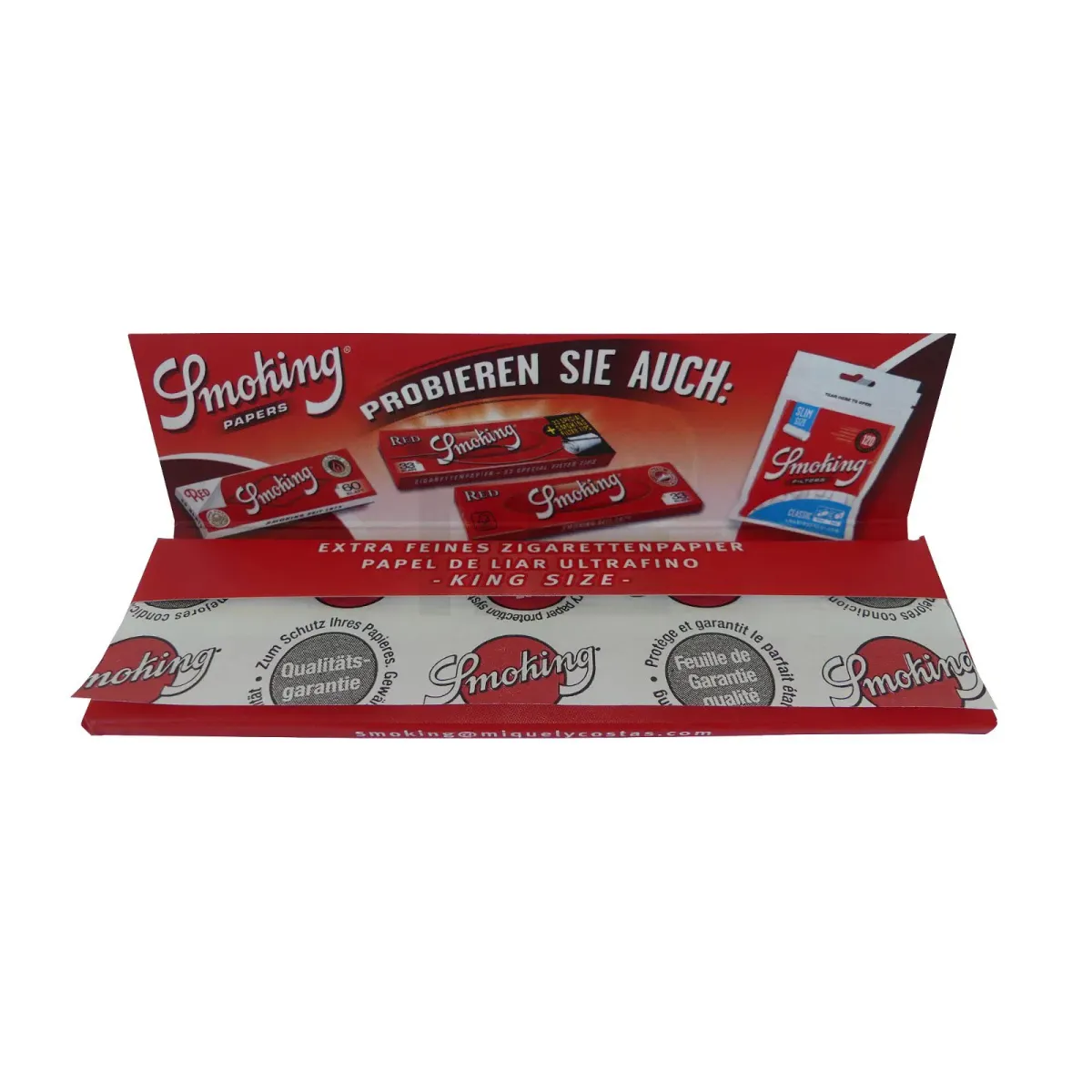 Smoking - Red - King Size Slim - Blättchen - 33 Blättchen