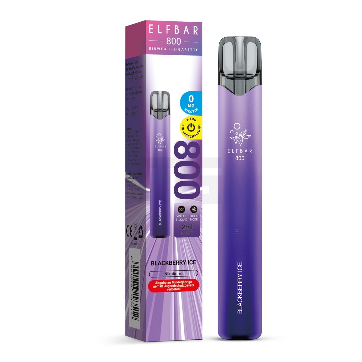 Elfbar - 800 - Einweg E-Zigarette - 0mg - Nikotinfrei - Blackberry Ice 