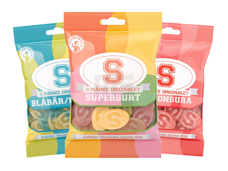 Candy People - S-Märke - Saure Fruchtgummis - Blaubeer-Melone - 80g