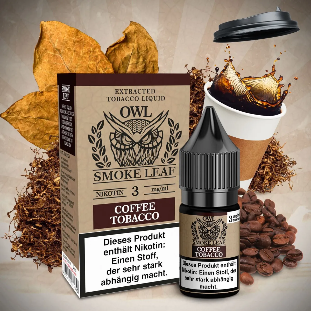OWL Smoke Leaf Nikotin-Liquid Coffee Tobacco 10ml 3mg