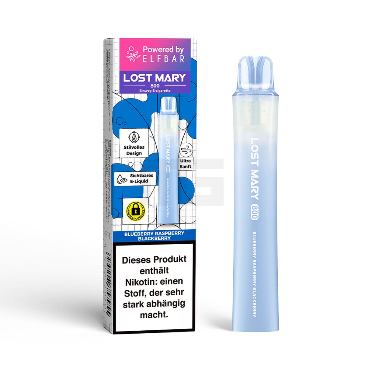 Lost Mary - LM800 - Einweg E-Zigarette - Blueberry Raspberry Blackberry - 20mg