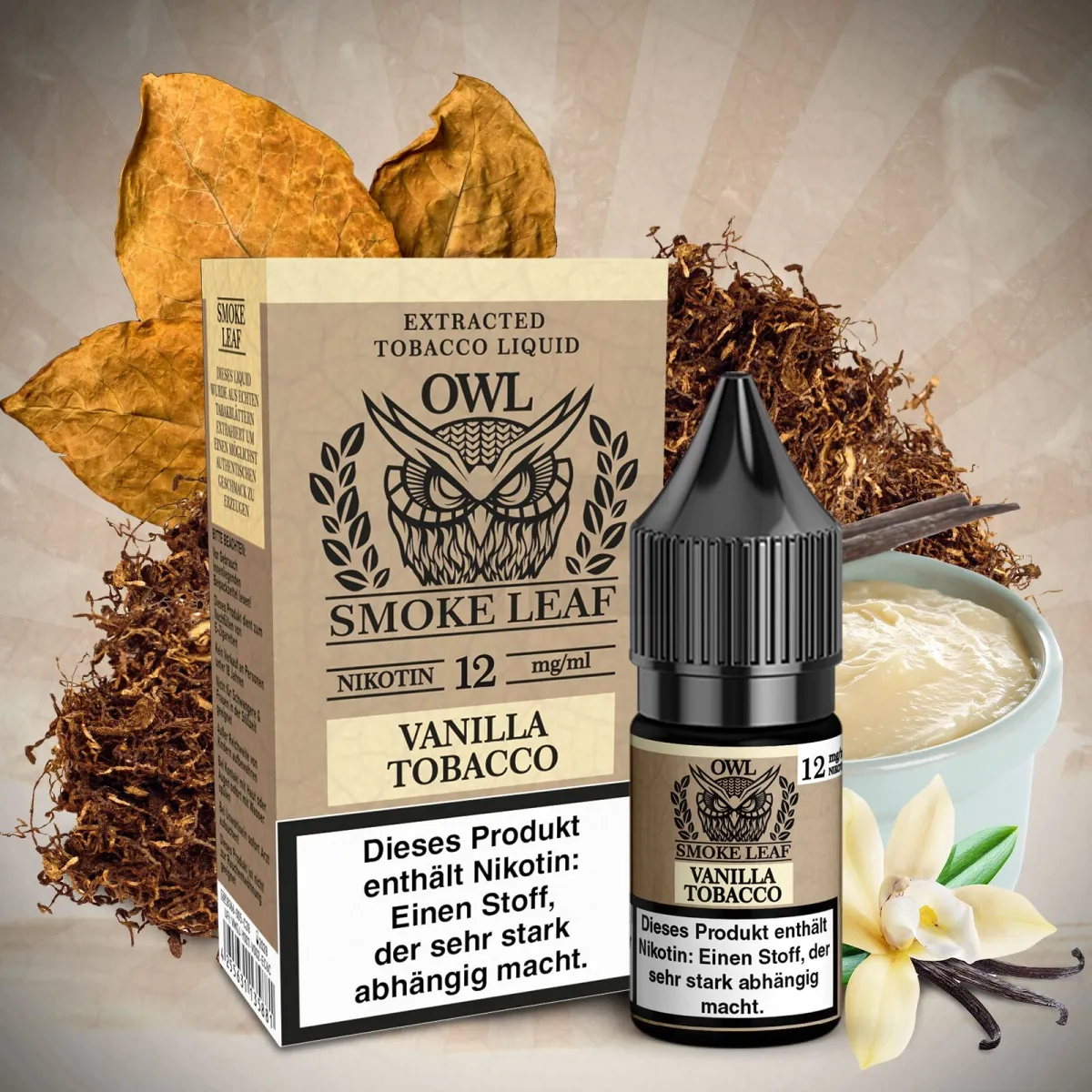 OWL Smoke Leaf Nikotin-Liquid Vanilla Tobacco 10ml 12mg OWL Smoke Leaf Nikotin-Liquid Vanilla Tobacco 10ml 12mg