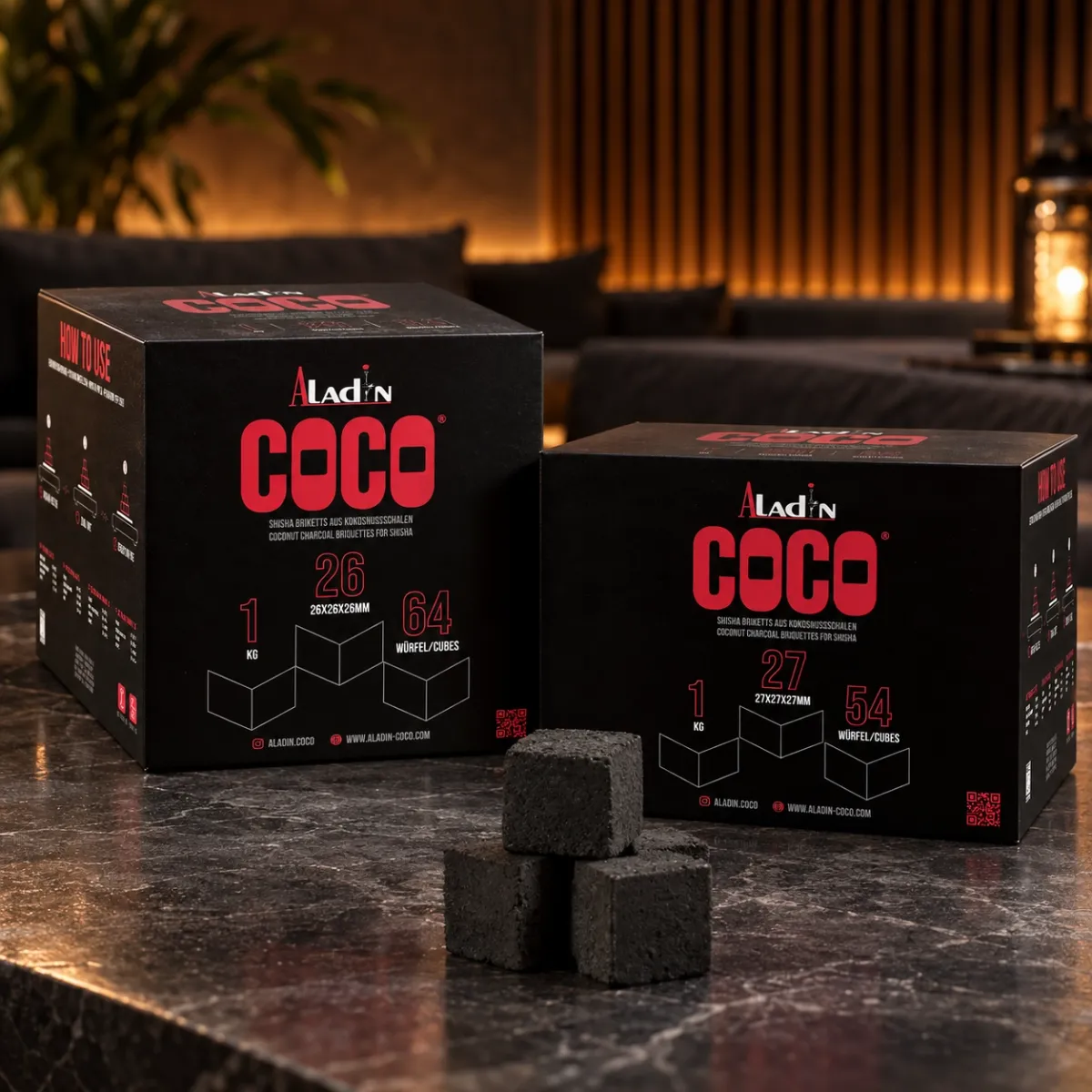 Aladin Coco Naturkohle 26er 1kg Aladin Coco Naturkohle 26er 1kg
