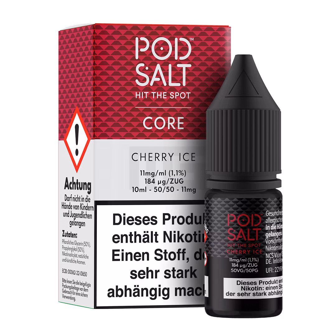 Cherry-Ice_BoxBottle_11mg Pod Salt - Core - Cherry Ice - Nikotinsalz-Liquid - 10ml - 11mg