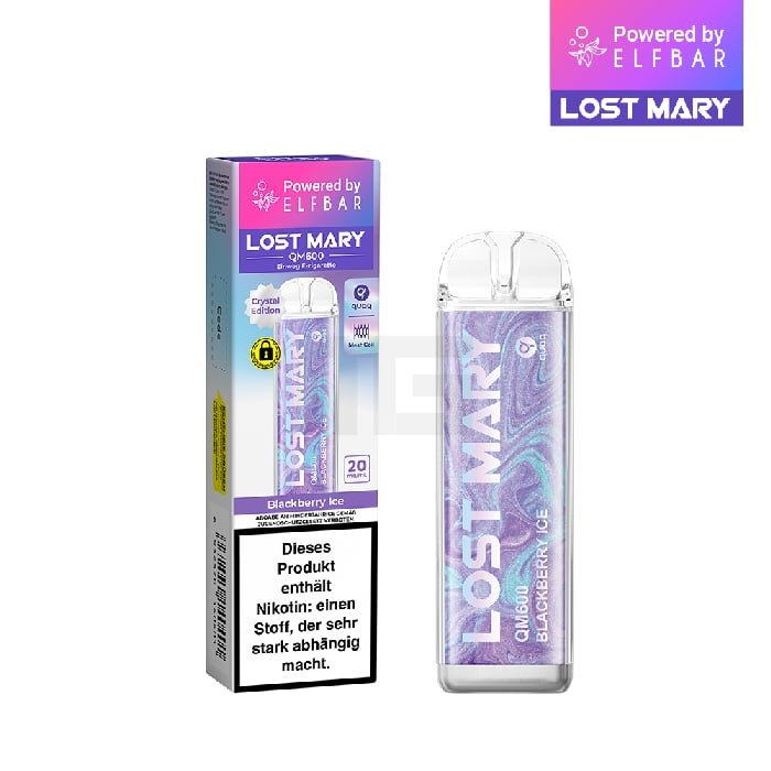 Lost Mary - QM600 - Einweg E-Zigarette - Blackberry Ice | Nikotinsalz-Stärke : 20mg | Paketgröße : 1er Packung Lost Mary - QM600 - Einweg E-Zigarette - Blackberry Ice | Nikotinsalz-Stärke : 20mg | Paketgröße : 1er Packung