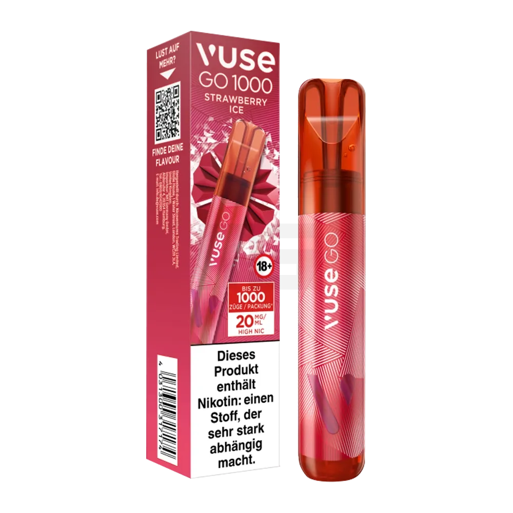 Vuse - Go 1000 - Einweg E-Zigarette - Strawberry Ice | Nikotinsalz-Stärke : 20mg
