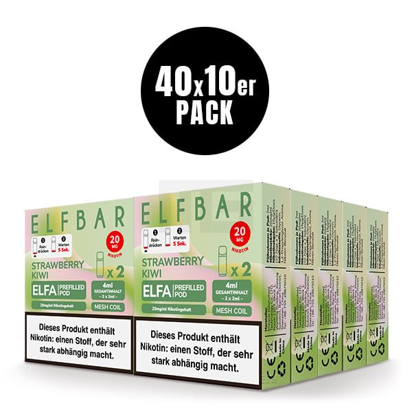 Elfbar - ELFA - Prefilled Pod - 2ml - 2er Pack - Strawberry Kiwi Elfbar - ELFA - Prefilled Pod - 2ml - 2er Pack - Strawberry Kiwi