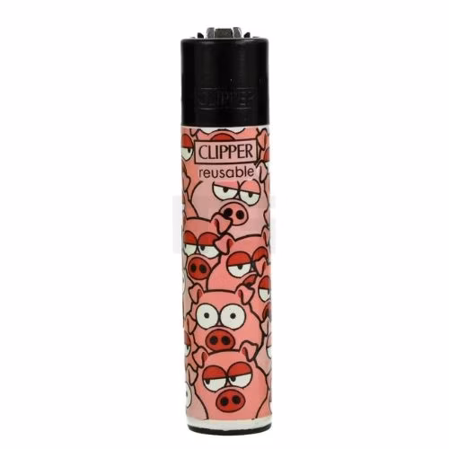 clipper-feuerzeug-pigs-2v4-wiederverwendbar Clipper - Feuerzeug - Mix Pattern 2v4 Pigs - wiederverwendbar