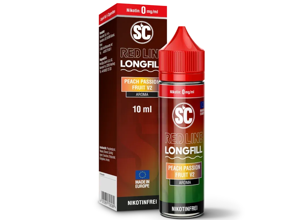 SC Red Line - Aroma - 10ml - Peach Passion Fruit V2 | Inhalt : 10ml | Nikotinstärke : 0mg | Paketgröße : 1er Packung