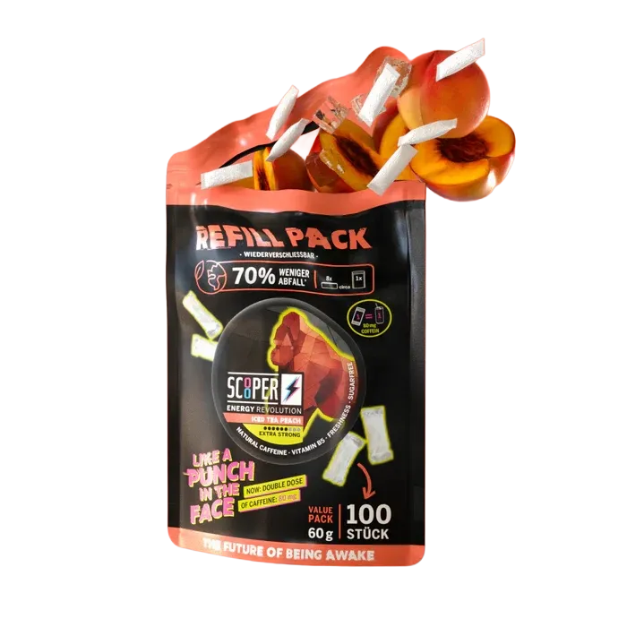 Scooper - Koffein Pouches - Refill Pack - Iced Tea Peach - 80mg - 100 Stück Scooper - Koffein Pouches - Refill Pack - Iced Tea Peach - 80mg - 100 Stück