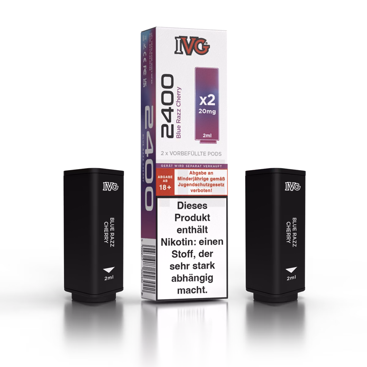 IVG - 2400 - Prefilled Pod - 2ml - 2er Pack - Blue Razz Cherry IVG - 2400 - Prefilled Pod - 2ml - 2er Pack - Blue Razz Cherry