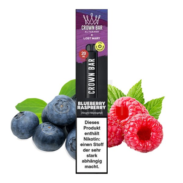 CROWN BAR by Al Fakher x Lost Mary - Blueberry Raspberry - 20mg