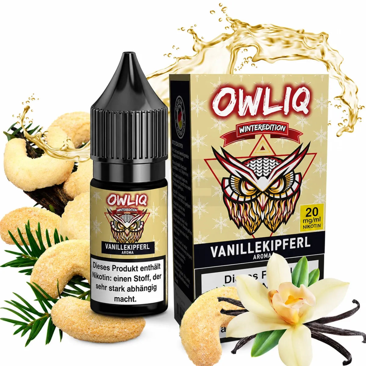 OWL - Owliq - 10ml - Vanillekipferl | Nikotinsalz-Stärke : 20mg OWL - Owliq - 10ml - Vanillekipferl | Nikotinsalz-Stärke : 20mg