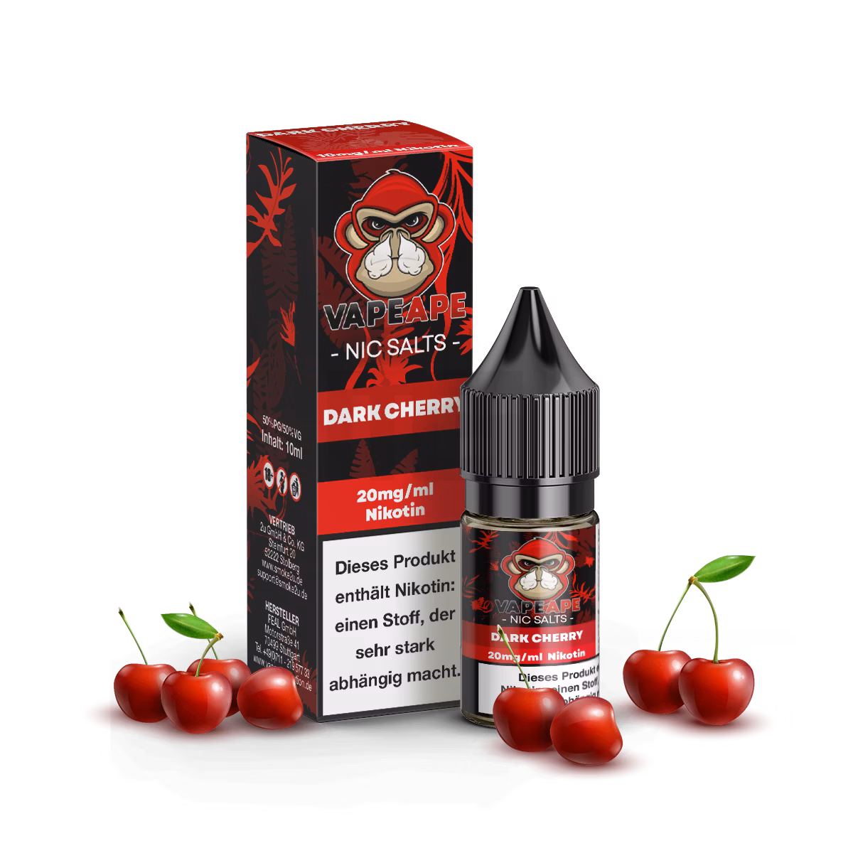 VapeApe - Nikotinsalz-Liquid - 10ml - Dark Cherry | Nikotinsalz-Stärke : 20mg VapeApe - Nikotinsalz-Liquid - 10ml - Dark Cherry | Nikotinsalz-Stärke : 20mg