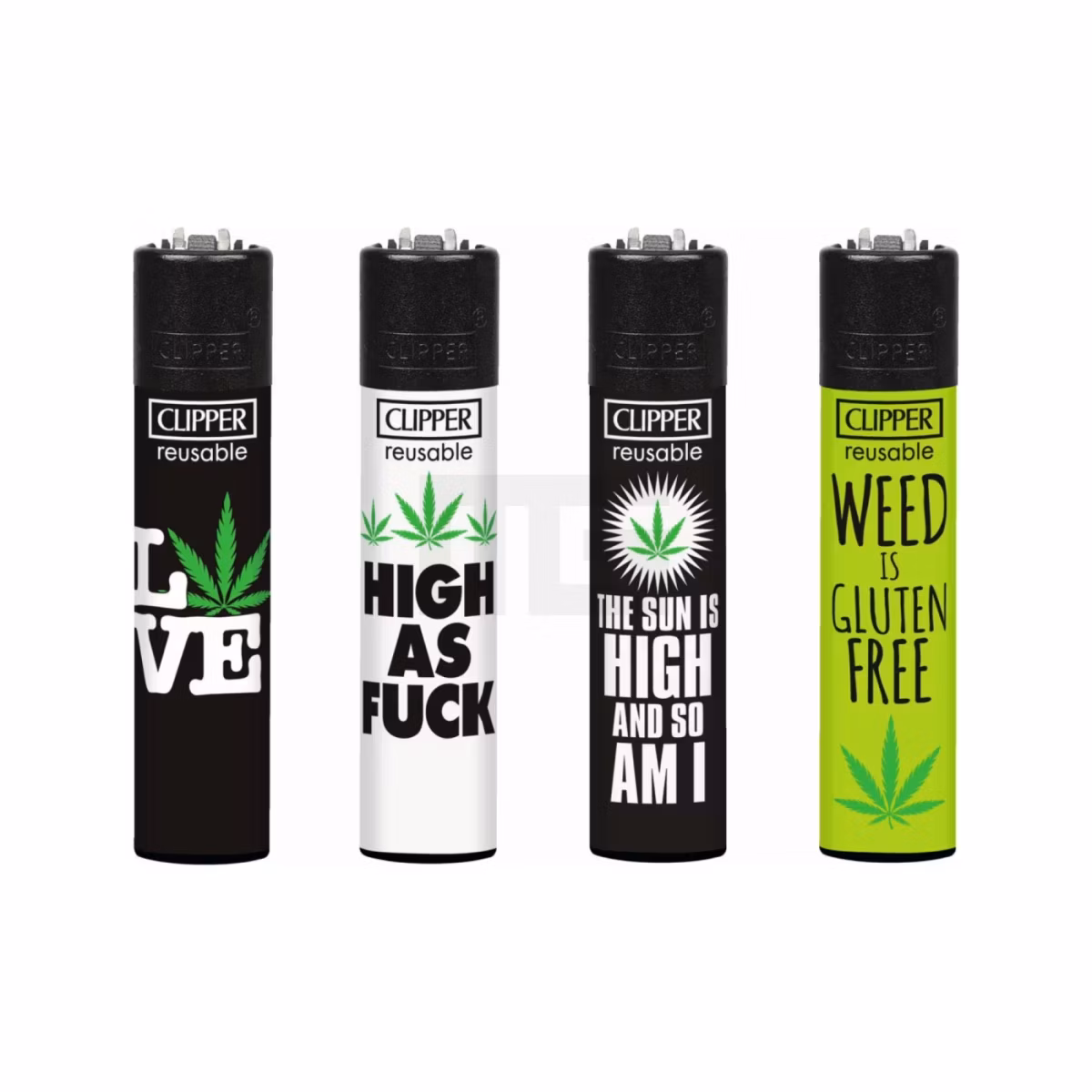 Clipper - Feuerzeug - Weed Slogan 15 - 3v4 The Sun - wiederverwendbar